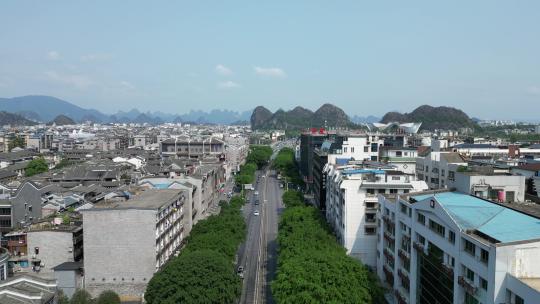 广西桂林城市风光交通航拍