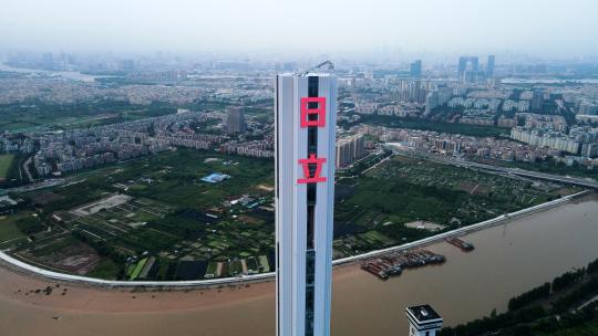 航拍广州H1 TOWER日立电梯试验塔