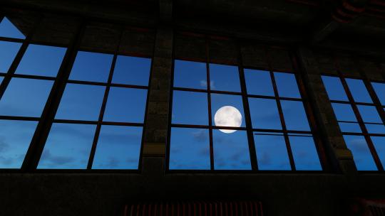 月光照进监狱牢房窗户视频素材模板下载