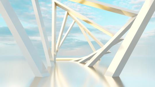 4K创意光影变化意境地产旋转楼梯视频素材