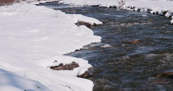 冰雪开始融化的河流