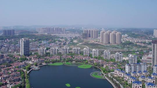 4K长沙楚家湖生态公园唯美航拍空镜