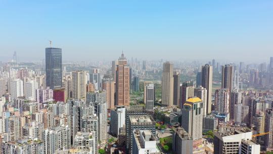 4K重庆南岸区全景城市南坪高空航拍空镜头