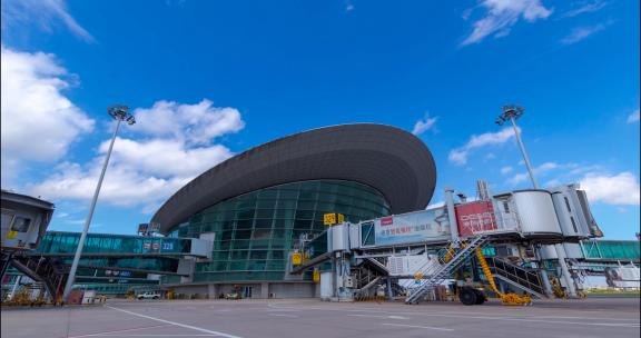 杭州萧山机场北指廊登机口延时摄影
