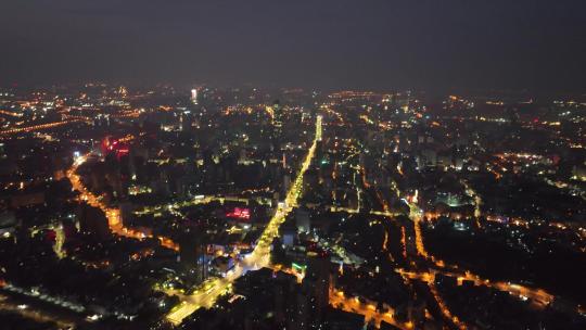 昆明北京路白云路夜景航拍视频素材模板下载