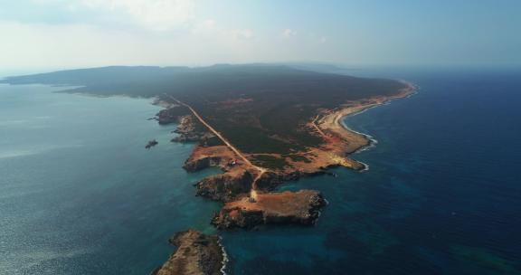 卡帕斯的鸟瞰图。迪普卡帕斯。北塞浦路斯。地中海地区罕见的地方之一