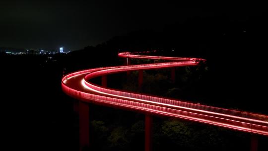 深圳光明区虹桥公园夜景航拍视频素材模板下载