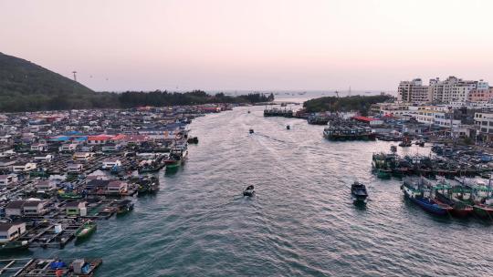 海南陵水黎族自治县疍家渔排航拍视频素材模板下载