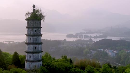 富春江江南水乡风景航拍视频