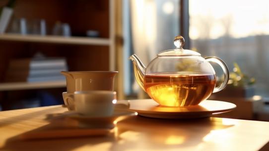 茶壶红茶茶杯茶道饮品泡茶茶水喝茶倒茶芳香高清在线视频素材下载