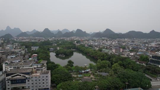 广西桂林城市风光交通旅游景区航拍