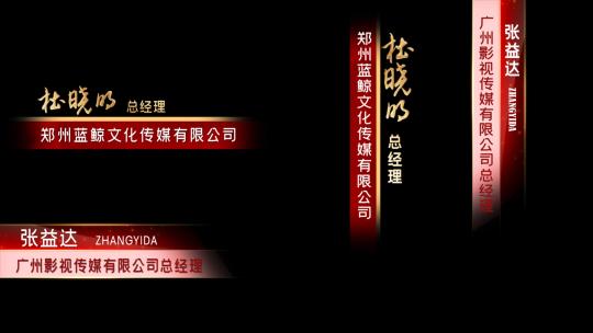 红色商务简约人名条字幕条