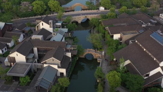 上海松江广富林文化遗址景点航拍