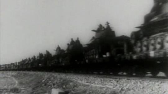 抗战时期运兵火车军队运输视频素材模板下载