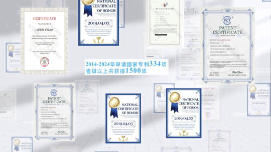 （无插件）简洁干净白色专利荣誉资质证书