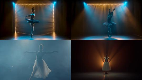 【合集】古典元素的舞蹈芭蕾舞演员剪影视频素材模板下载