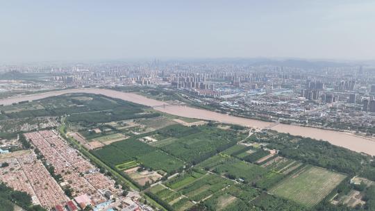 济南百里黄河风景区航拍视频素材模板下载
