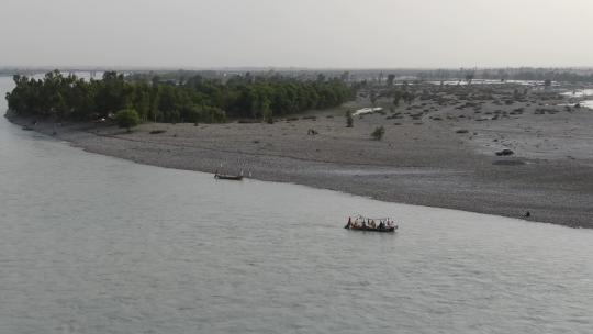 巴基斯坦印度河小船航拍