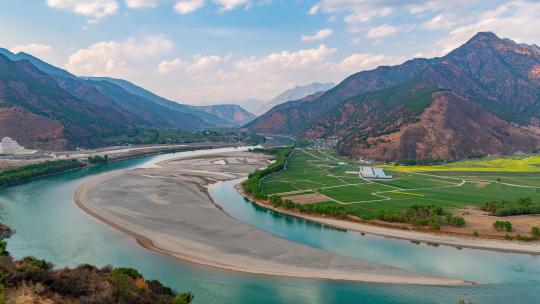 丽江长江第一湾延时山川河流大好河山