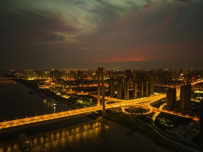 杨泗港长江大桥立交日转夜延时摄影102_0222