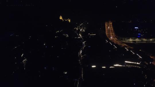 重庆夜景固定塔 车流