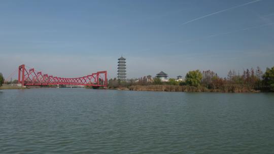 扬州三湾剪影桥、大运塔、中国大运河博物馆