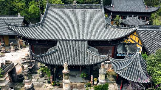 浙江浦江龙德古寺建筑风光航拍合集