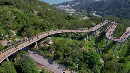 厦门航拍山海步道景观