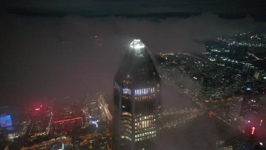 深圳市4K平安金融中心大厦航拍夜景