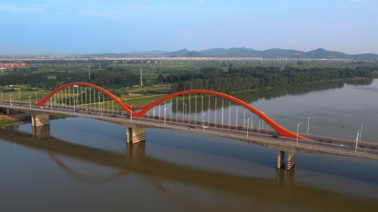 襄阳东津大桥航拍视频素材模板下载