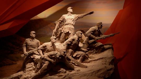 4K工农红军解放军雕像视频素材模板下载