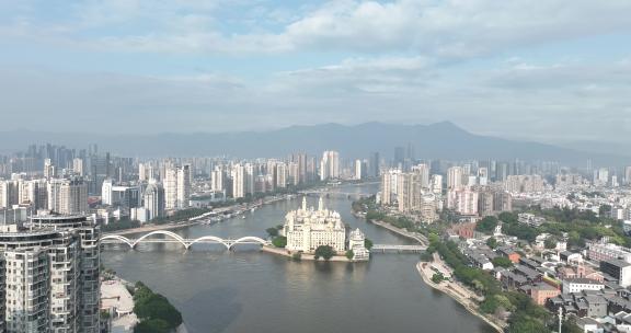 福州中洲岛航拍解放大桥闽江航拍60帧素材