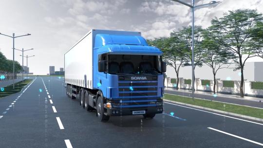 科技感卡车运输动画