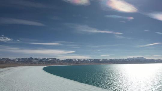 西藏纳木错湖泊雪山高原航拍延时视频素材模板下载