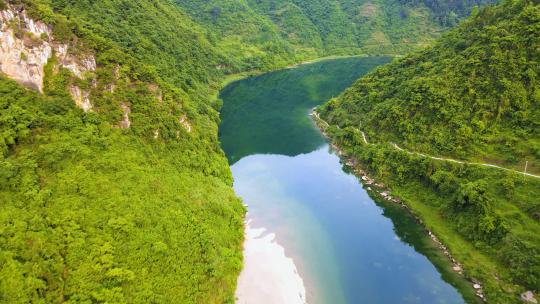 贵州青山绿水优美的山水风景航拍视频素材