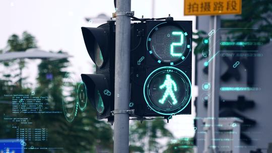 智慧出行城市道路交通灯红绿灯4k视频