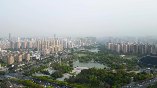 4k 航拍浙江温州城市建筑天际线