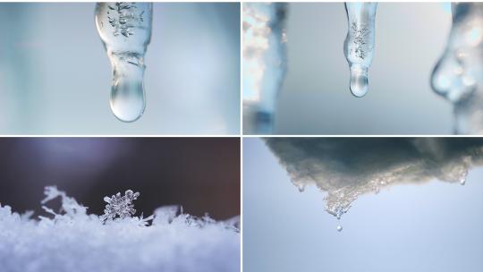 冰雪融化/冰柱高清在线视频素材下载