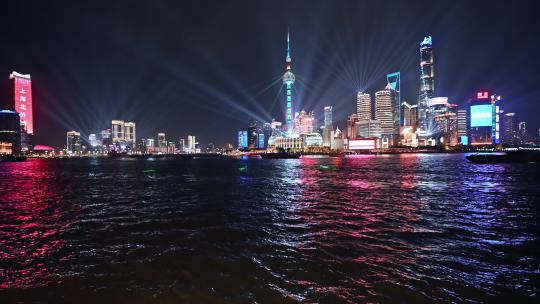 上海陆家嘴金融城东方明珠外滩夜景灯光秀