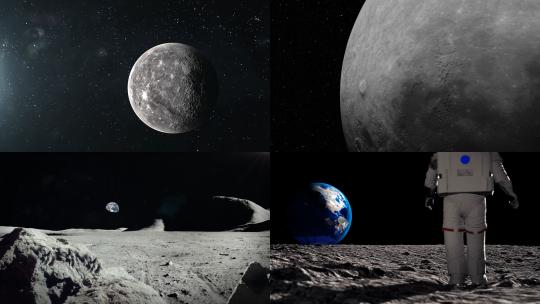 【合集】实拍月球表面 太空中的宇航员视频素材模板下载