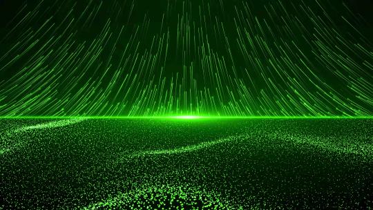 绿色粒子光线晚会背景AE模板