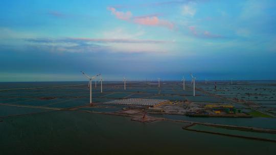 风力发电风车新能源航拍