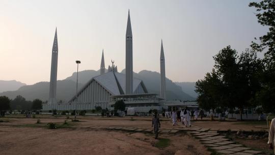 巴基斯坦清真寺尖顶地拍视频素材模板下载