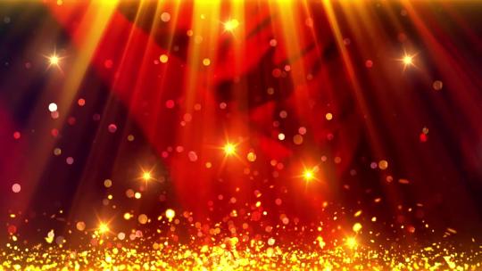 金色粒子光束上升颁奖LED背景视频素材