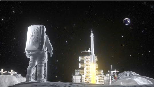 宇宙航天计划月球基地火箭发射视频素材模板下载