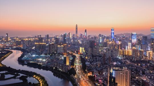 深圳福田中心区夜景延时