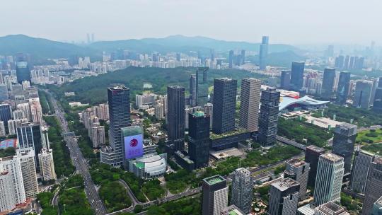 深圳建行大厦全景俯拍左环绕视频素材模板下载
