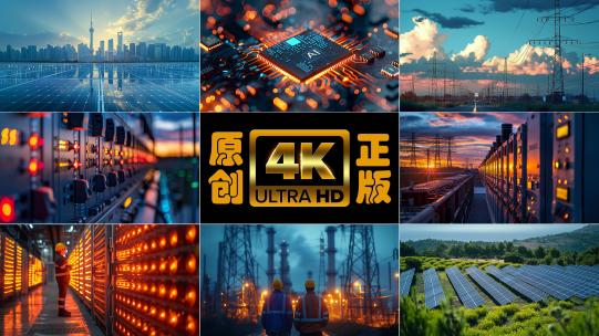 国家智能电网清洁能源太阳能发电高清在线视频素材下载