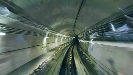地铁隧道，地下轨道4k视频素材视频素材模板下载