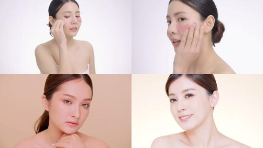 【合集】女人护肤展示光洁皮肤